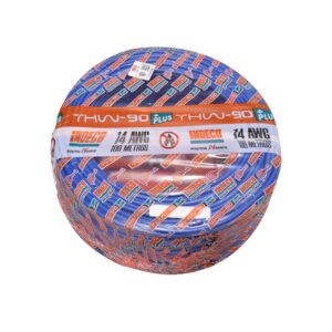 CABLE THW-90+ 14AWG, 750V AISLAMIENTO PVC AZUL, CLASE 2, X ROLLO INDECO