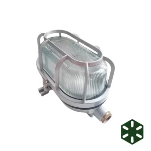 Fanal ovalado estanco E27 100W con rejilla IP65 para exteriores en Lima Perú