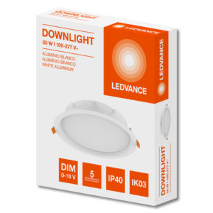 DOWNLIGHT LED DIMABLE 30W 865 3400LM IP40 100-277V – LEDVANCE