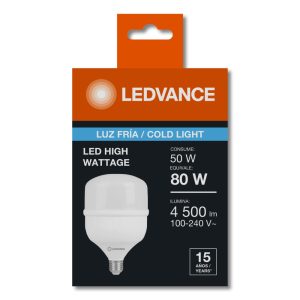 FOCO LED ALTA POTENCIA 50W 6500K 4500LM 15,000H E27 100-240V – LEDVANCE