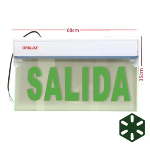 Señalizador Acrílico Salida de Emergencia LED Verde Opalux